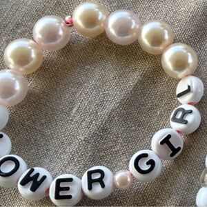 Flower girl wedding themed bracelet 7 inches